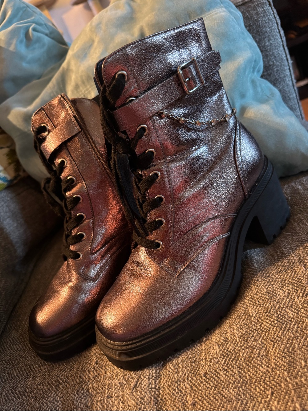 POP Rose Gold Metallic Boots Sz 8.5